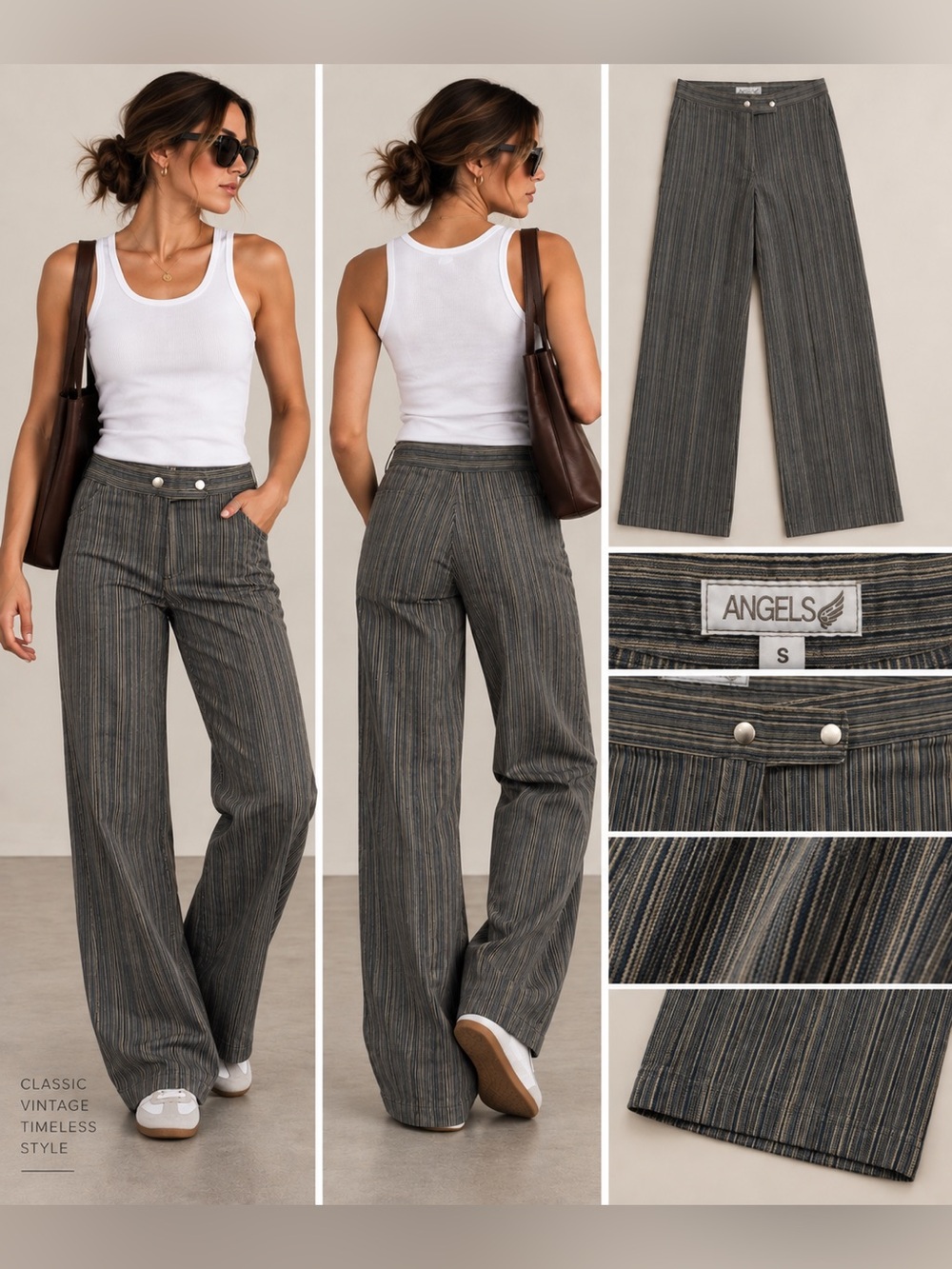 Angel Black size Small Vintage Pinstripe Pants